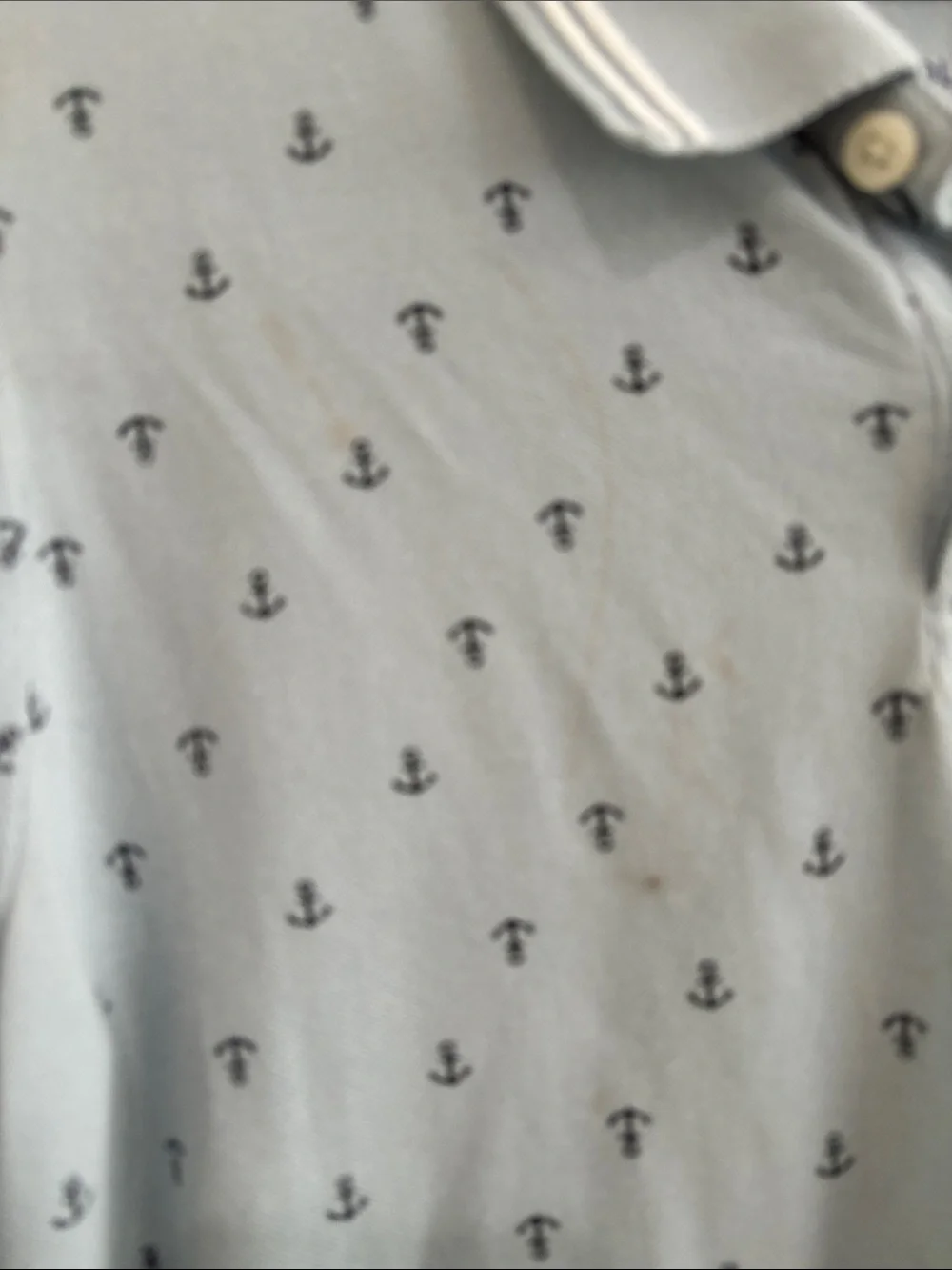Old Navy Light Blue Polo with Navy Anchor Print